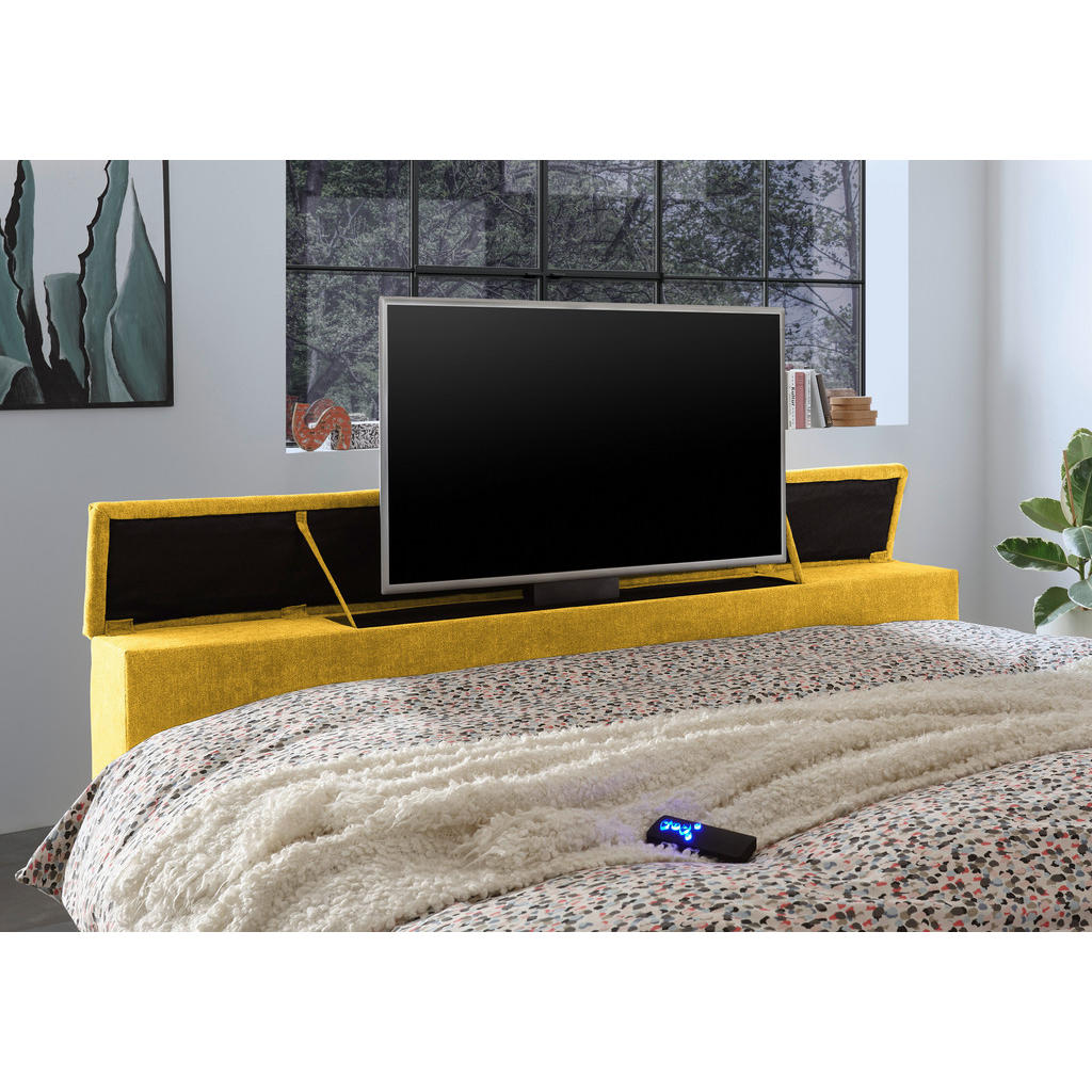 POSTELJA BOXSPRING 180 cm x 200 cm , tekstil rumena - slika 4