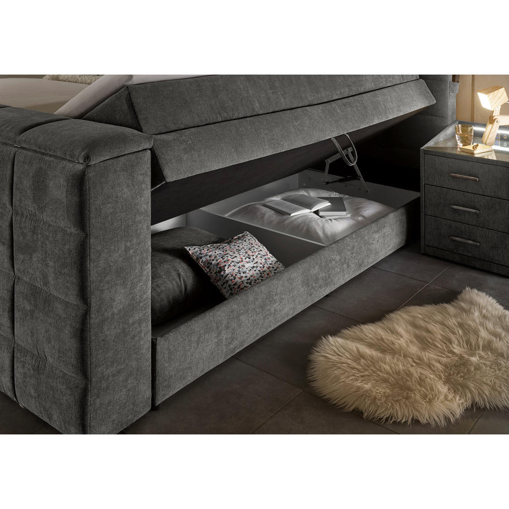POSTELJA BOXSPRING 180 cm x 200 cm , tekstil siva - slika 4