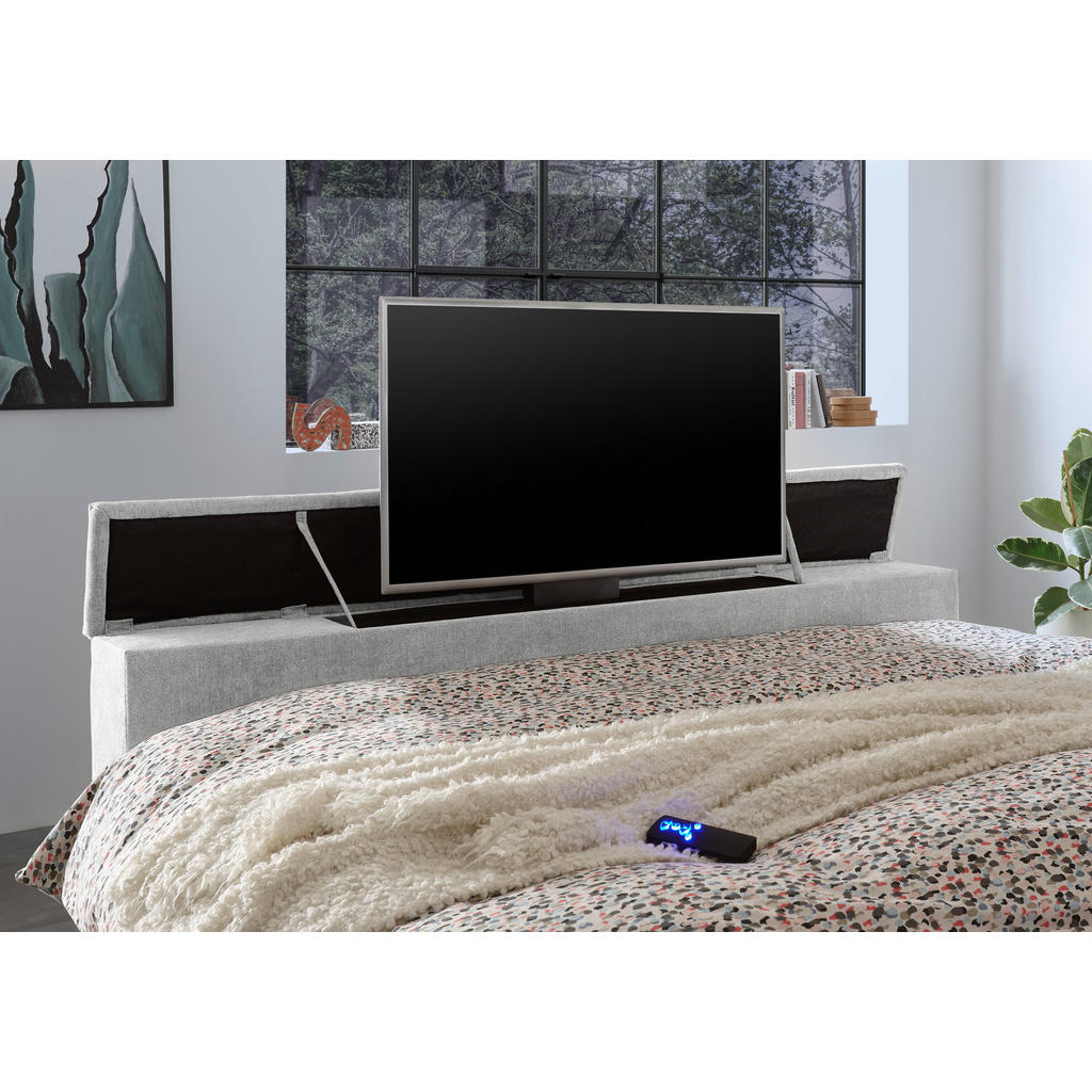 POSTELJA BOXSPRING 180 cm x 200 cm , tekstil srebrne barve - slika 4
