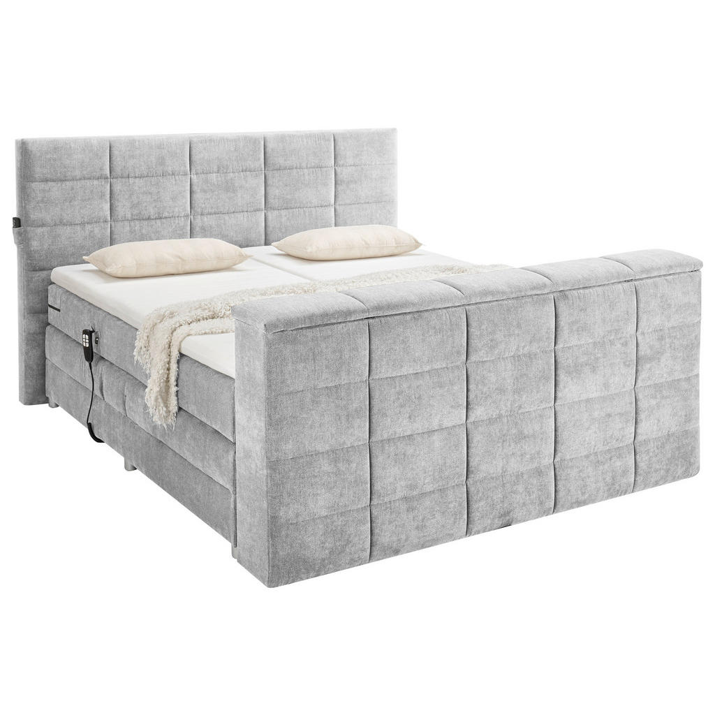 POSTELJA BOXSPRING 180 cm x 200 cm , tekstil srebrne barve - slika 4