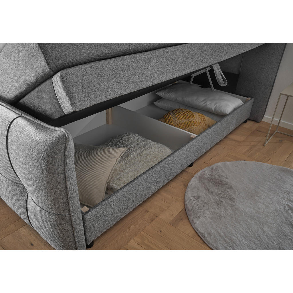 POSTELJA BOXSPRING 180 cm x 200 cm , tekstil, leseni material temno siva - slika 6