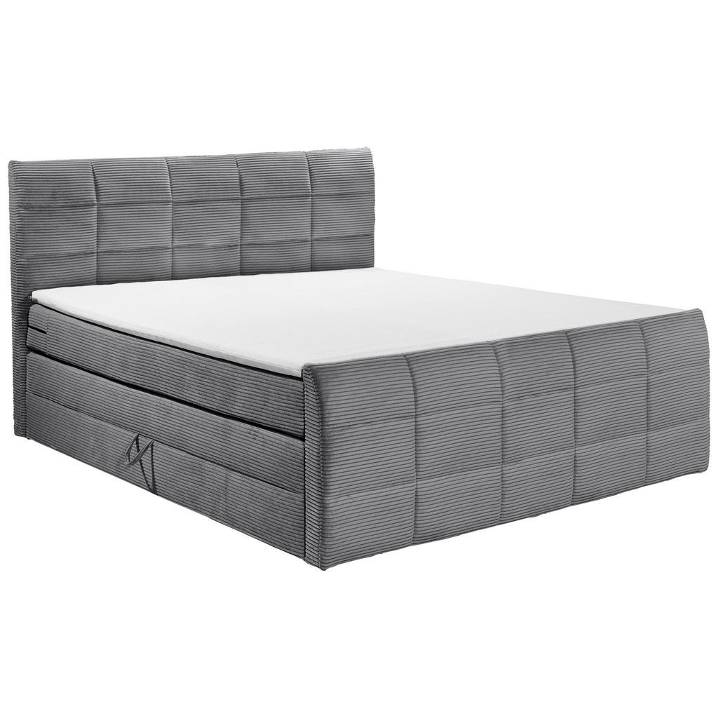 POSTELJA BOXSPRING 180 cm x 200 cm , tekstil, leseni material temno siva - slika 2