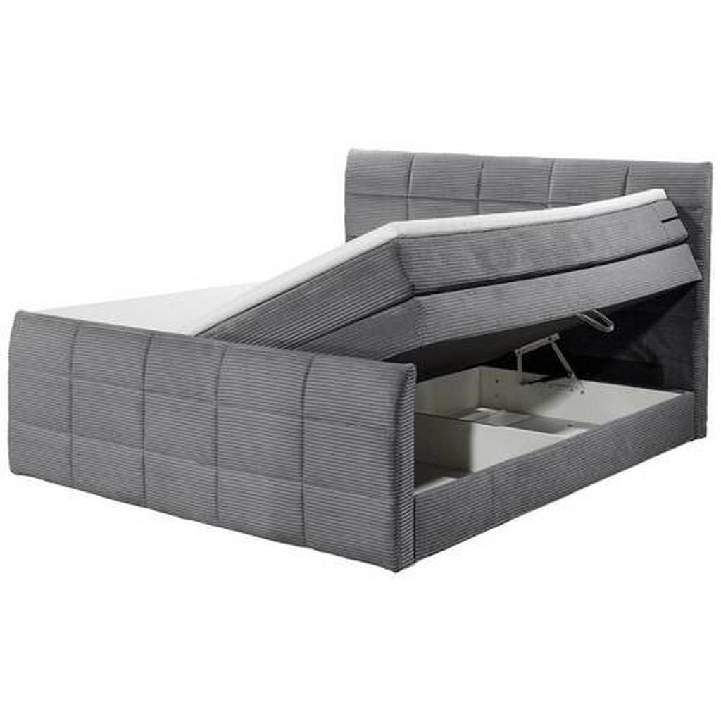 POSTELJA BOXSPRING 180 cm x 200 cm , tekstil, leseni material temno siva - slika 4