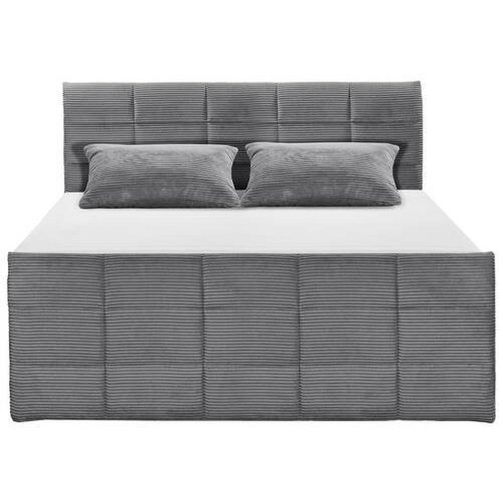 POSTELJA BOXSPRING 180 cm x 200 cm , tekstil, leseni material temno siva - slika 6