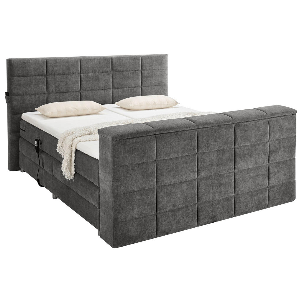 POSTELJA BOXSPRING 180 cm x 200 cm , tekstil temno siva - slika 3