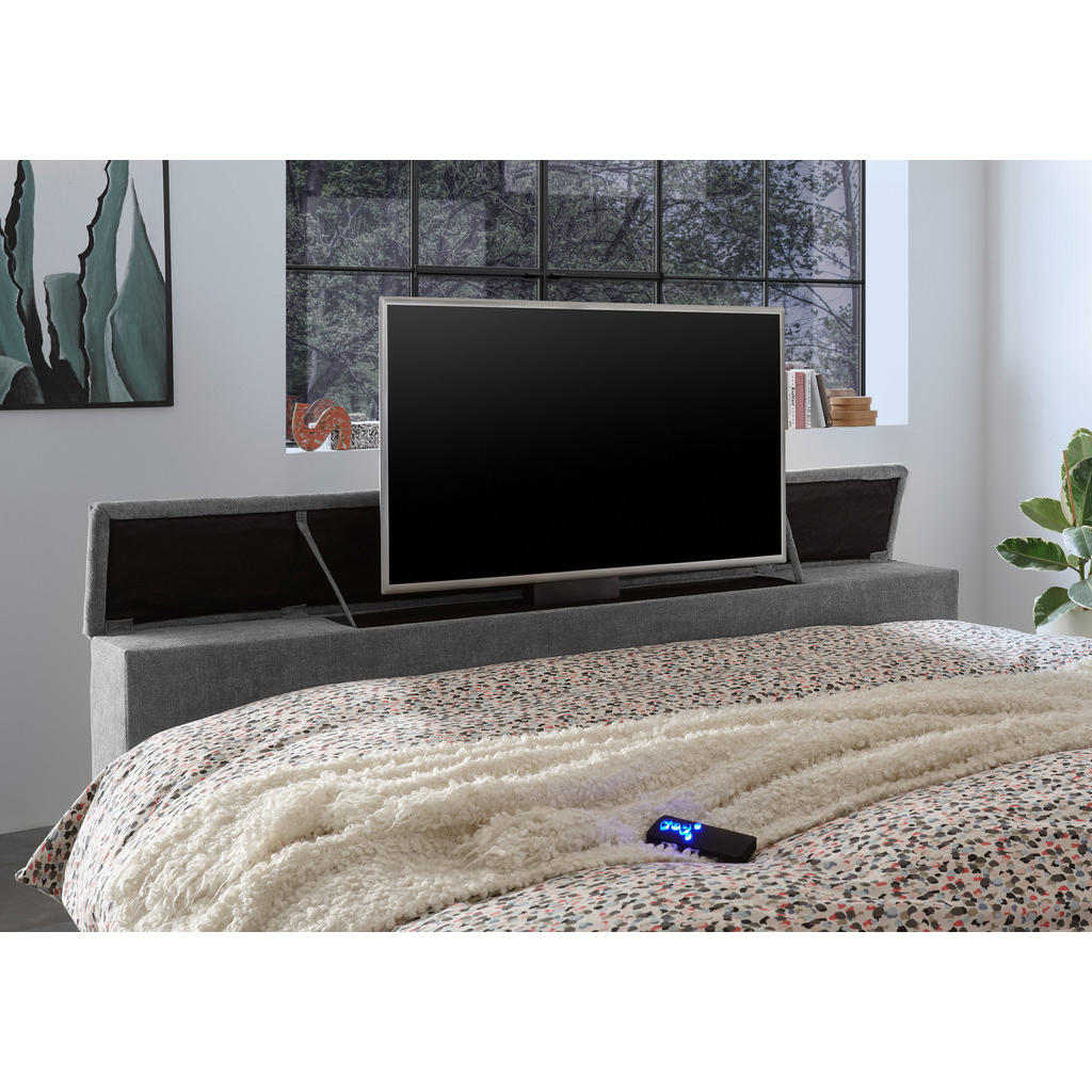 POSTELJA BOXSPRING 180 cm x 200 cm , tekstil temno siva - slika 4