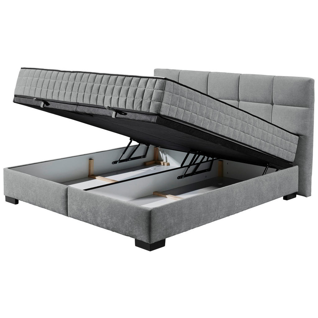 POSTELJA Z VZMETNICO 180 cm x 200 cm , tekstil, leseni material antracit - slika 3