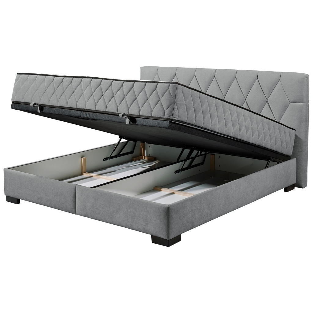 POSTELJA Z VZMETNICO 180 cm x 200 cm , tekstil, leseni material antracit - slika 5
