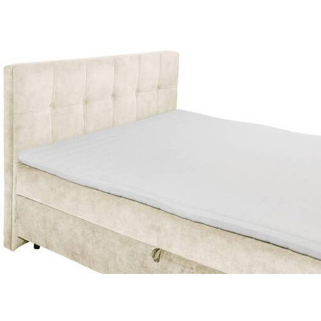 POSTELJA Z VZMETNICO 160 cm x 200 cm , tekstil, leseni material krem barve - slika 3