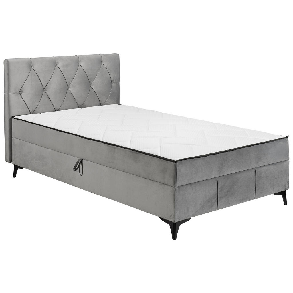 POSTELJA Z VZMETNICO 120 cm x 200 cm , tekstil, leseni material siva - slika 5