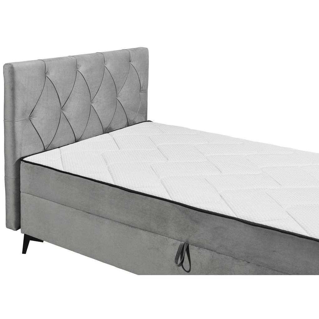 POSTELJA Z VZMETNICO 120 cm x 200 cm , tekstil, leseni material siva - slika 6