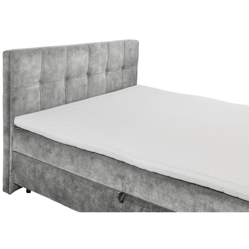 POSTELJA Z VZMETNICO 160 cm x 200 cm , tekstil, leseni material siva - slika 6