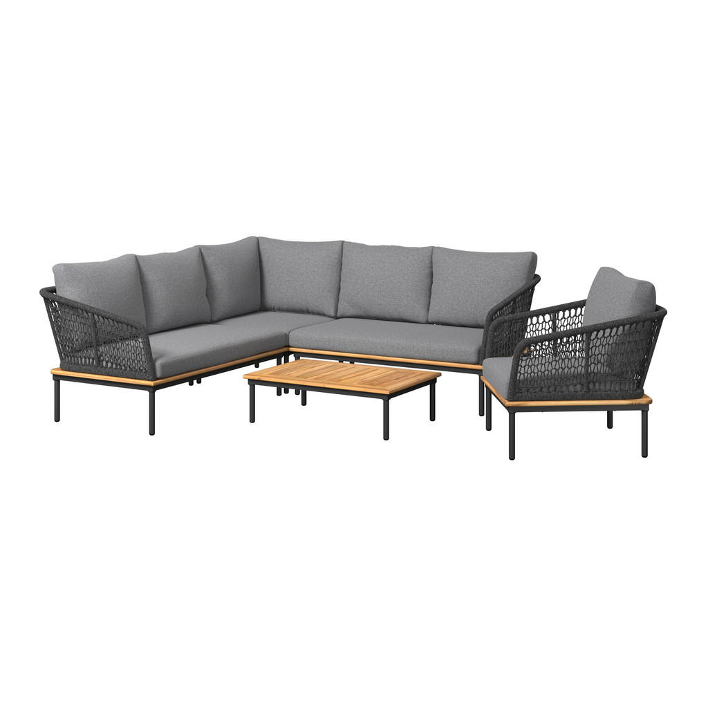 VRTNI SET  aluminij  barve akacije antracit, siva, barva tikovine