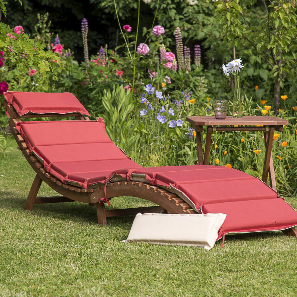 VRTNI LEŽALNIK krem barve, naravne barve, rdeča