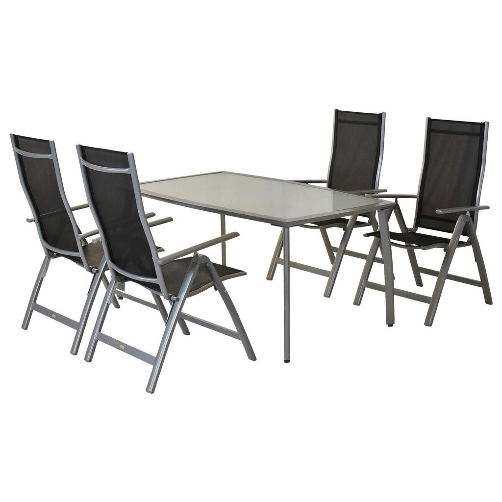 VRTNI SET aluminij srebrne barve črna, srebrne barve