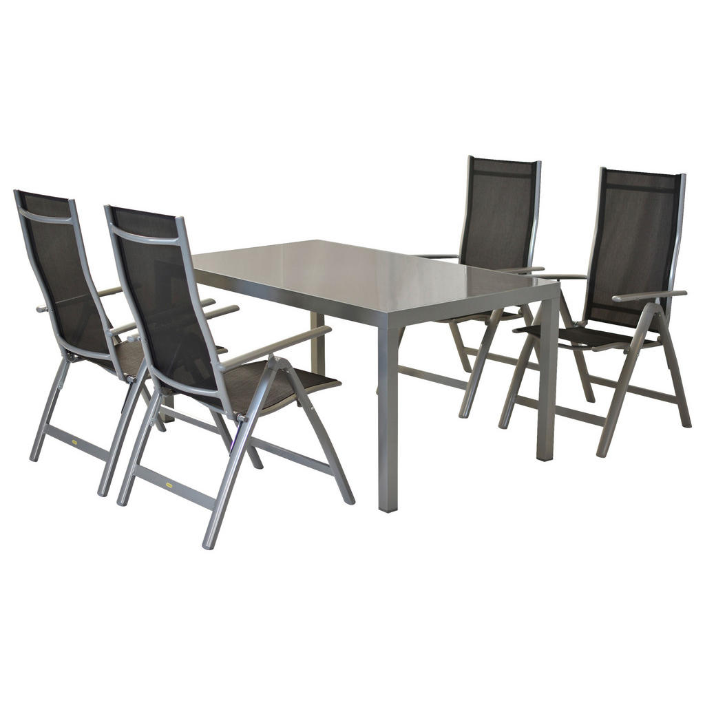 VRTNI SET  aluminij  siva, srebrne barve črna, srebrne barve