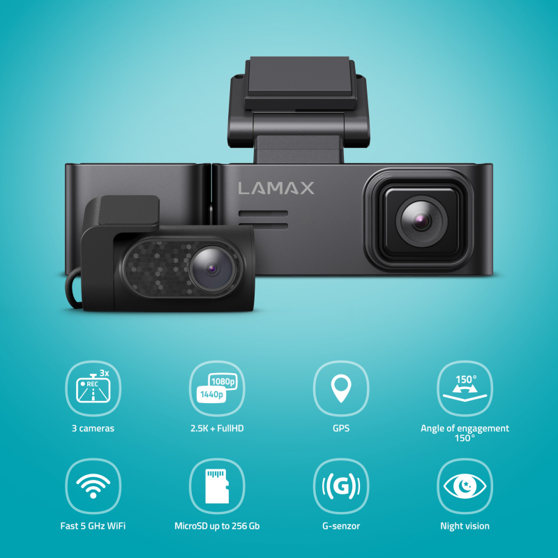 LAMAX N10 GPS 3in1 avto kamera - slika 3