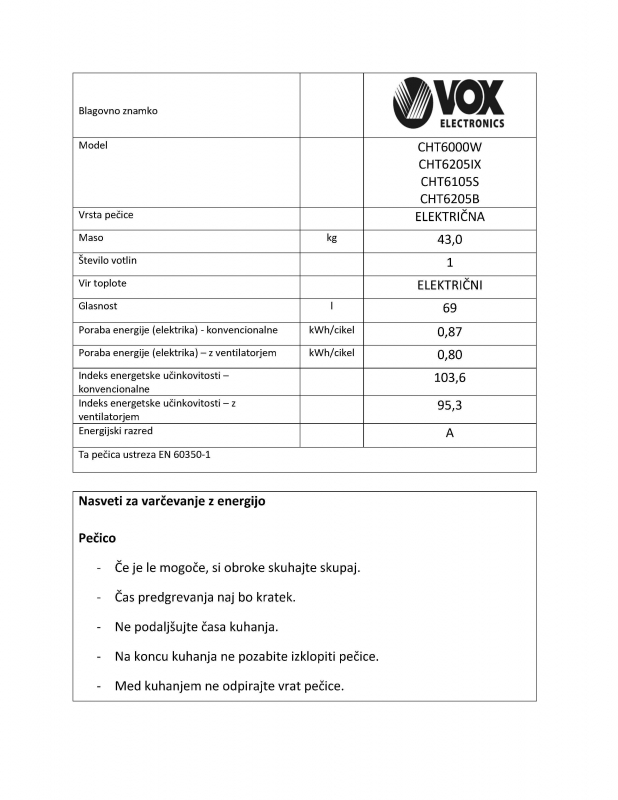 VOX steklokeramični štedilnik CHT 6205IX (4x steklokeramika) - slika 4