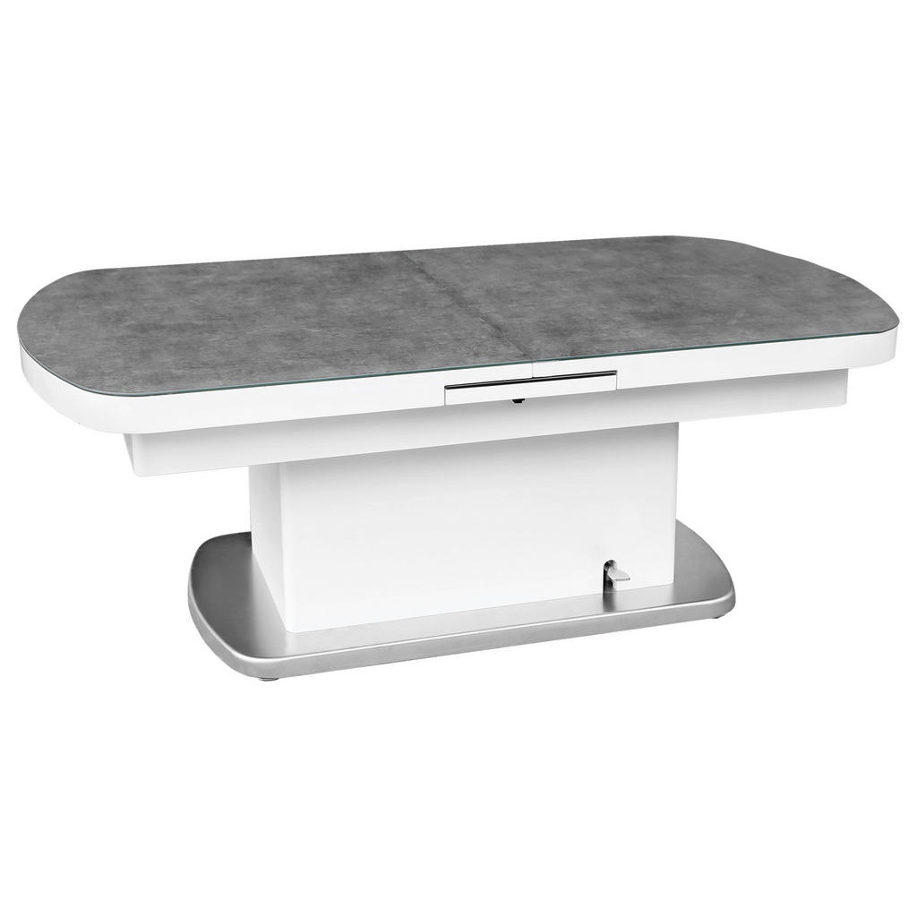 KLUBSKA MIZA, siva, bela, barve nerjavečega jekla