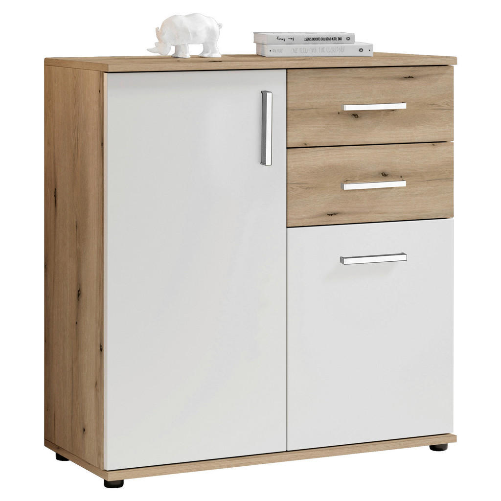 KOMODA, bela, barve hrasta