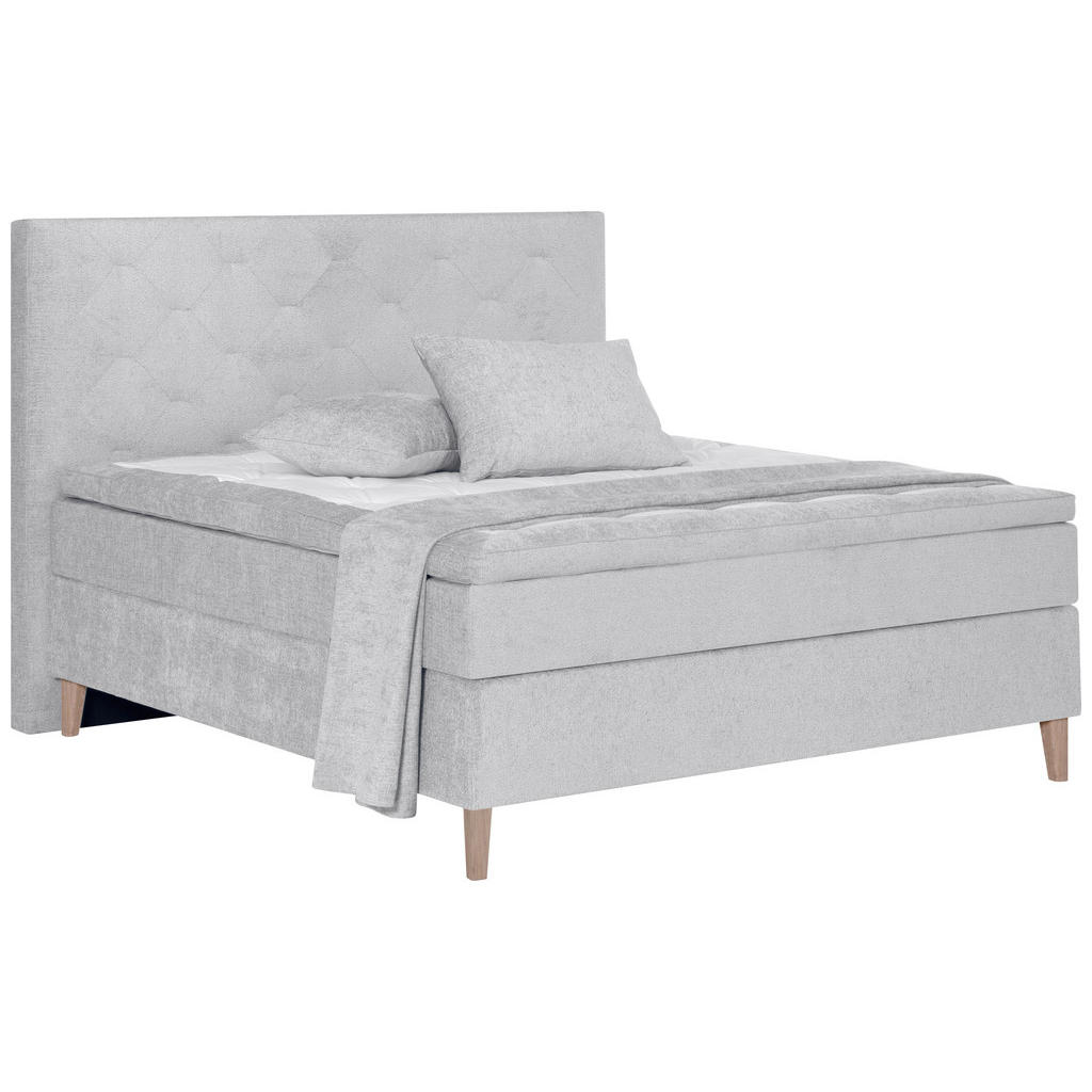 POSTELJA BOXSPRING 180 cm  x 200 cm , tekstil svetlo siva