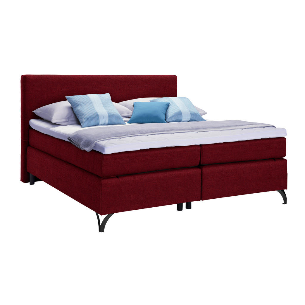 POSTELJA BOXSPRING 180 cm x 200 cm , tekstil rdeča
