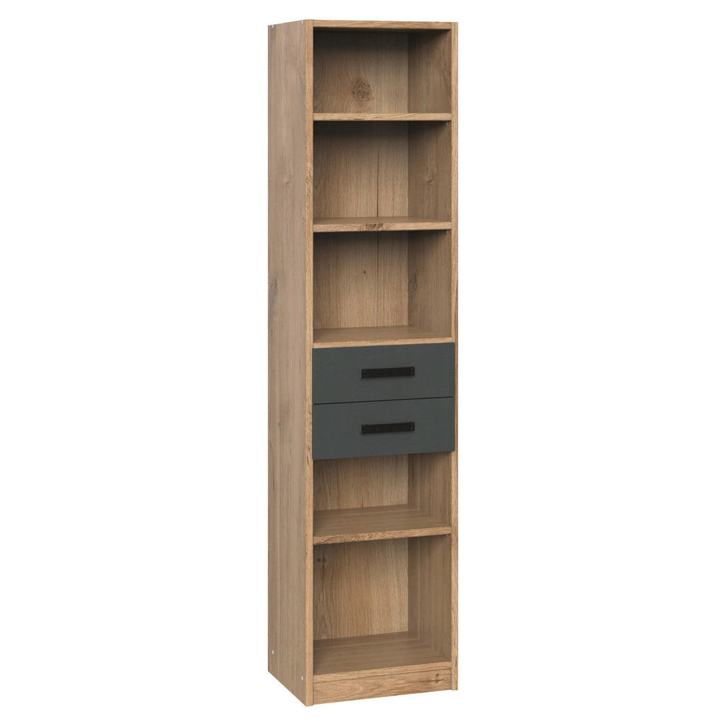 REGALNI ELEMENT 47/198/38 cm barve grafita, barve hrasta