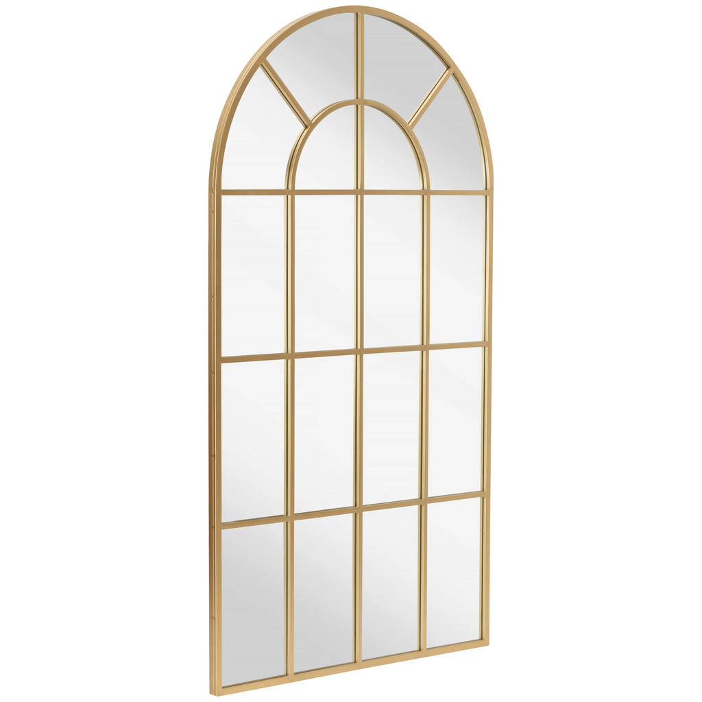 STENSKO OGLEDALO, 100/180/3 cm kovina, steklo, leseni material