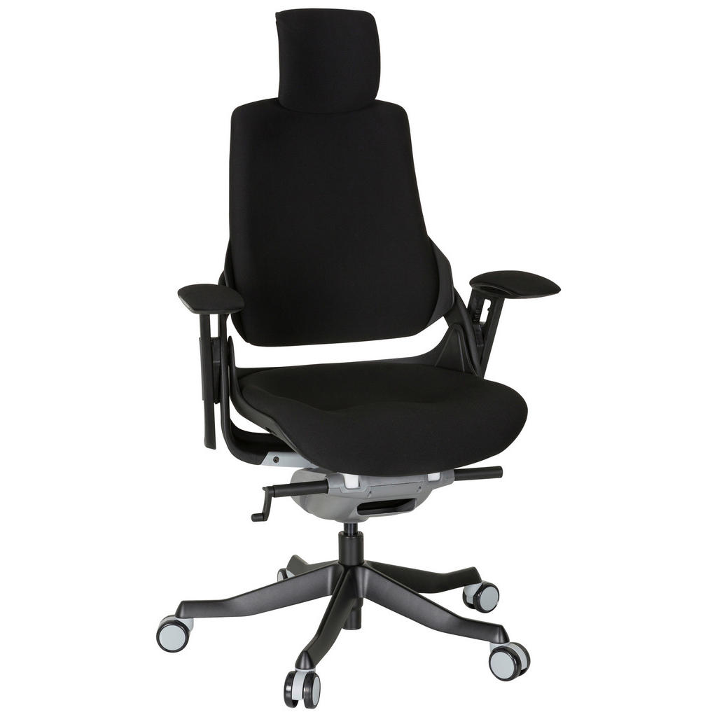 VRTLJIVI STOL umetna masa, tekstil črna