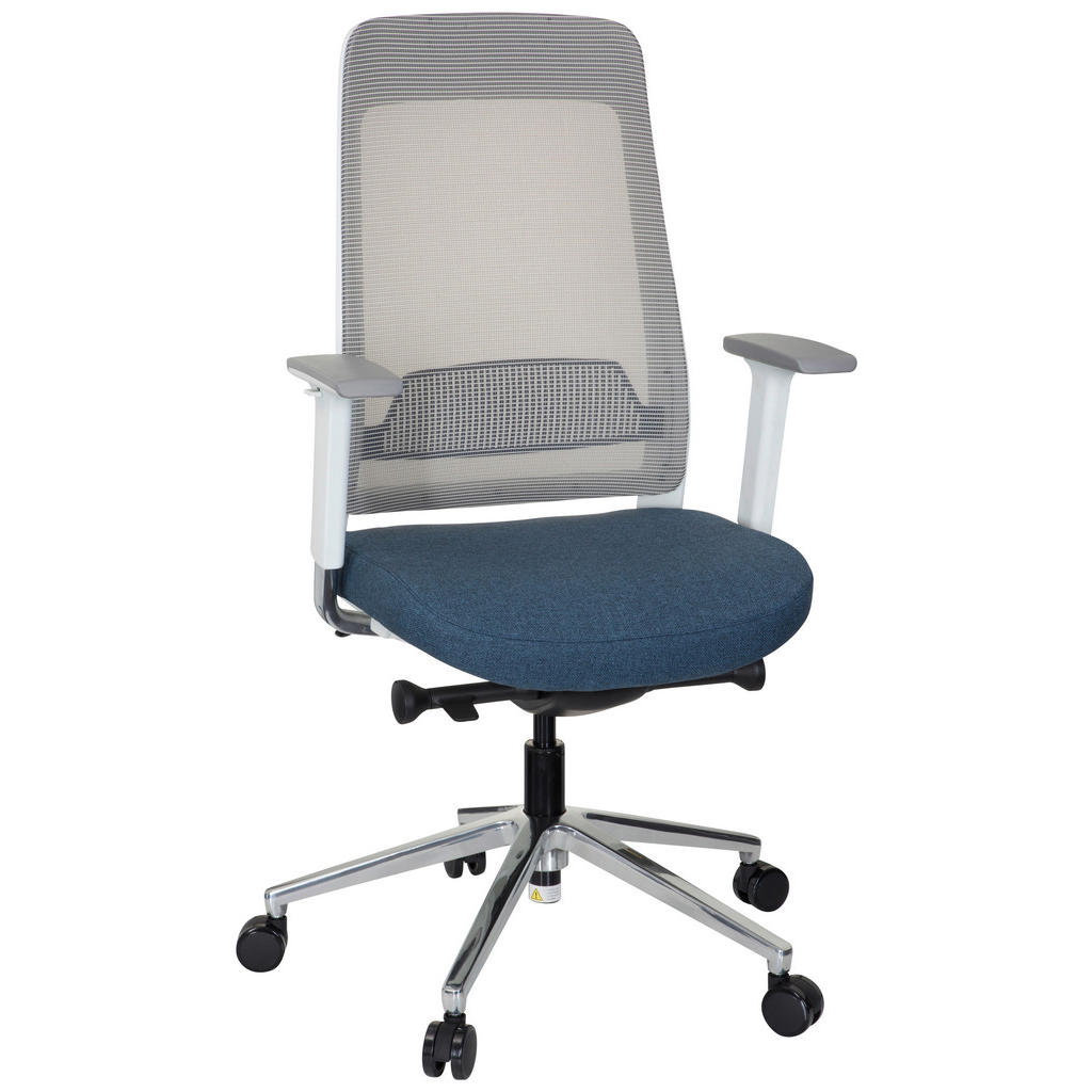 VRTLJIVI STOL tekstil modra, siva, bela