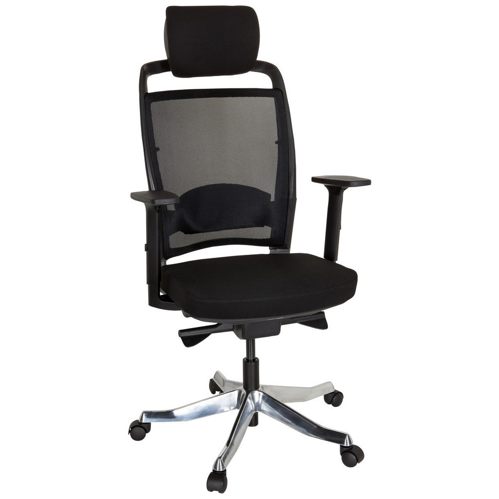 VRTLJIVI STOL umetna masa, tekstil črna