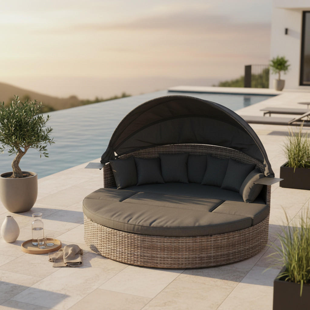 VRTNI LEŽALNIK aluminij prašno lakirano siva, naravne barve