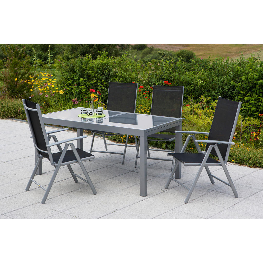 VRTNI SET  aluminij  srebrne barve črna, srebrne barve