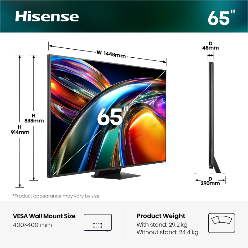 Alternative view of HISENSE TV RGB MiniLED 65UR9S Smart TV 4K 180 Hz