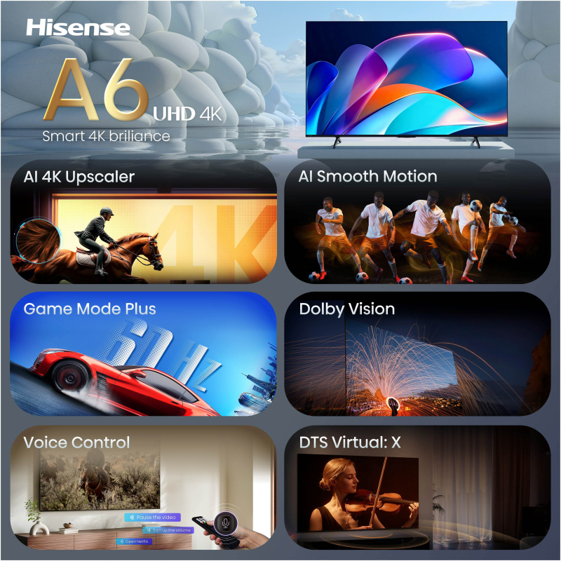 Alternative view of HISENSE TV UHD 50A6S