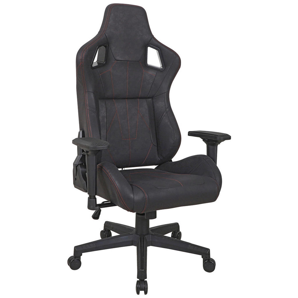 GAMING STOL umetna masa, tekstil črna