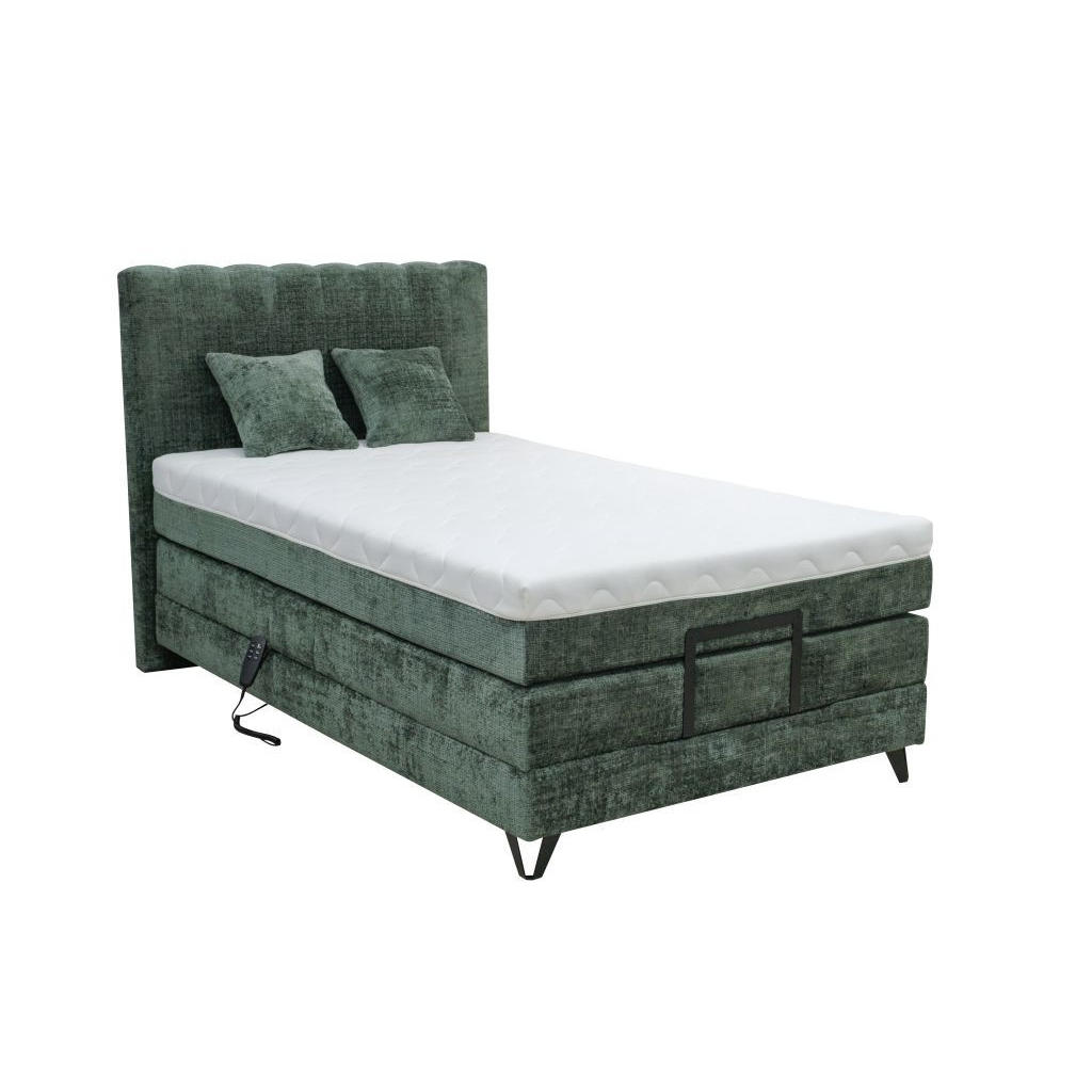 POSTELJA BOXSPRING 120 cm  x 200 cm , tekstil, leseni material