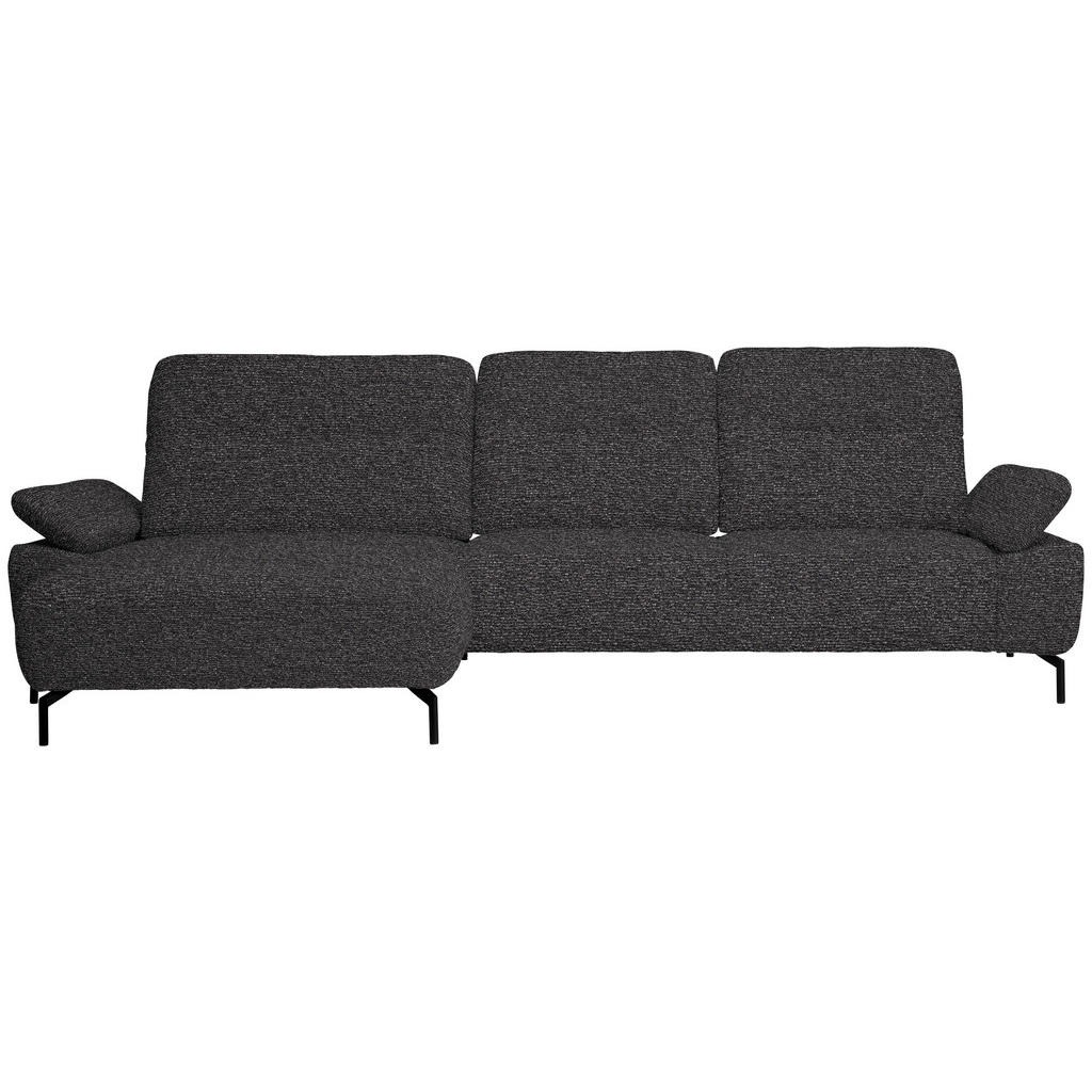 KOTNA SEDEŽNA GARNITURA, šenilja, gladka tkanina temno siva