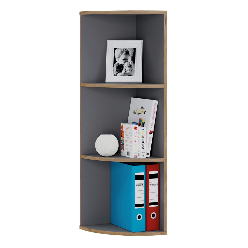 KOTNI REGAL 33/110/33 cm antracit, medeni hrast