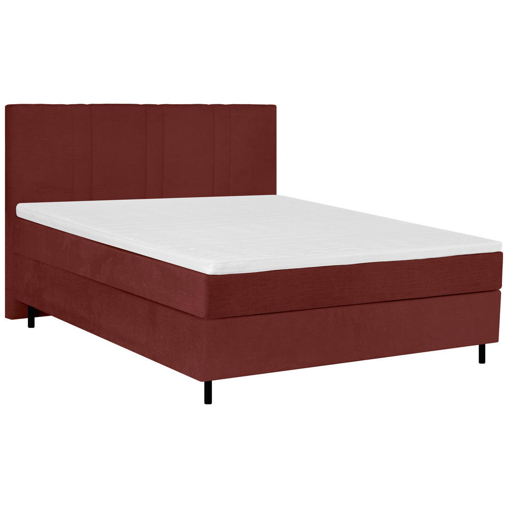 POSTELJA BOXSPRING 180 cm x 200 cm , les, tekstil bordo