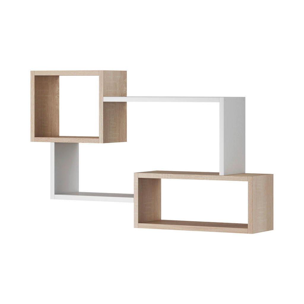 STENSKI REGAL 86,8/54,1/18 cm bela, hrast sonoma