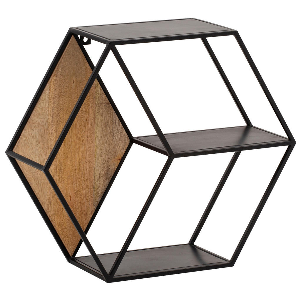 STENSKI REGAL 60/52/20 cm rjava, črna