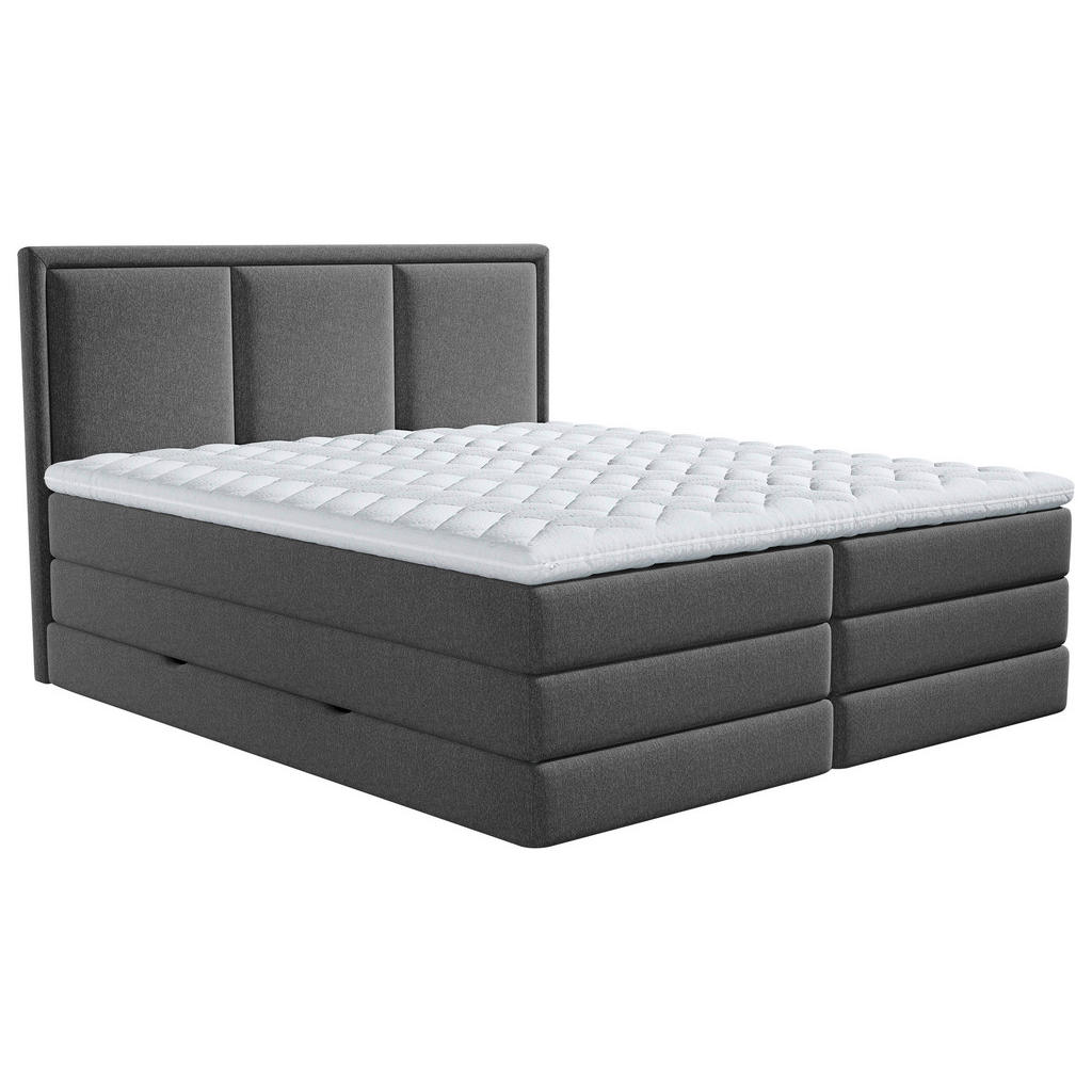 BOXSPRING POSTELJA 140 cm x 200 cm , tekstil antracit