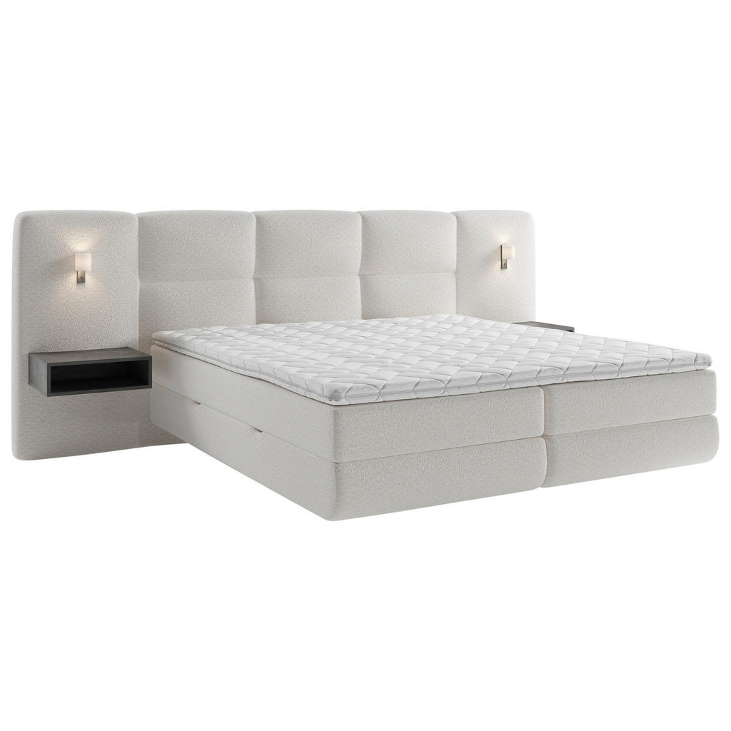 POSTELJA BOXSPRING 180 cm  x 200 cm , tekstil naravne barve