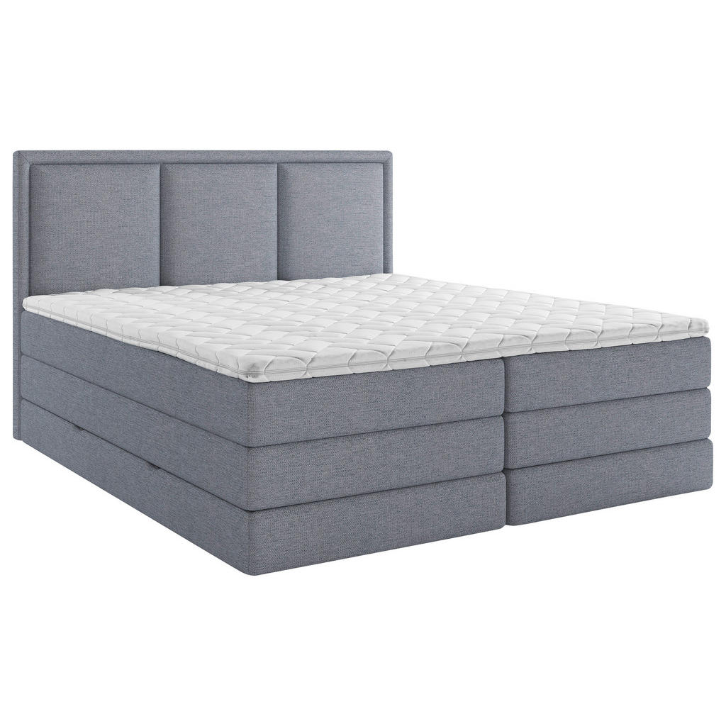 BOXSPRING POSTELJA 160 cm x 200 cm , tekstil modra