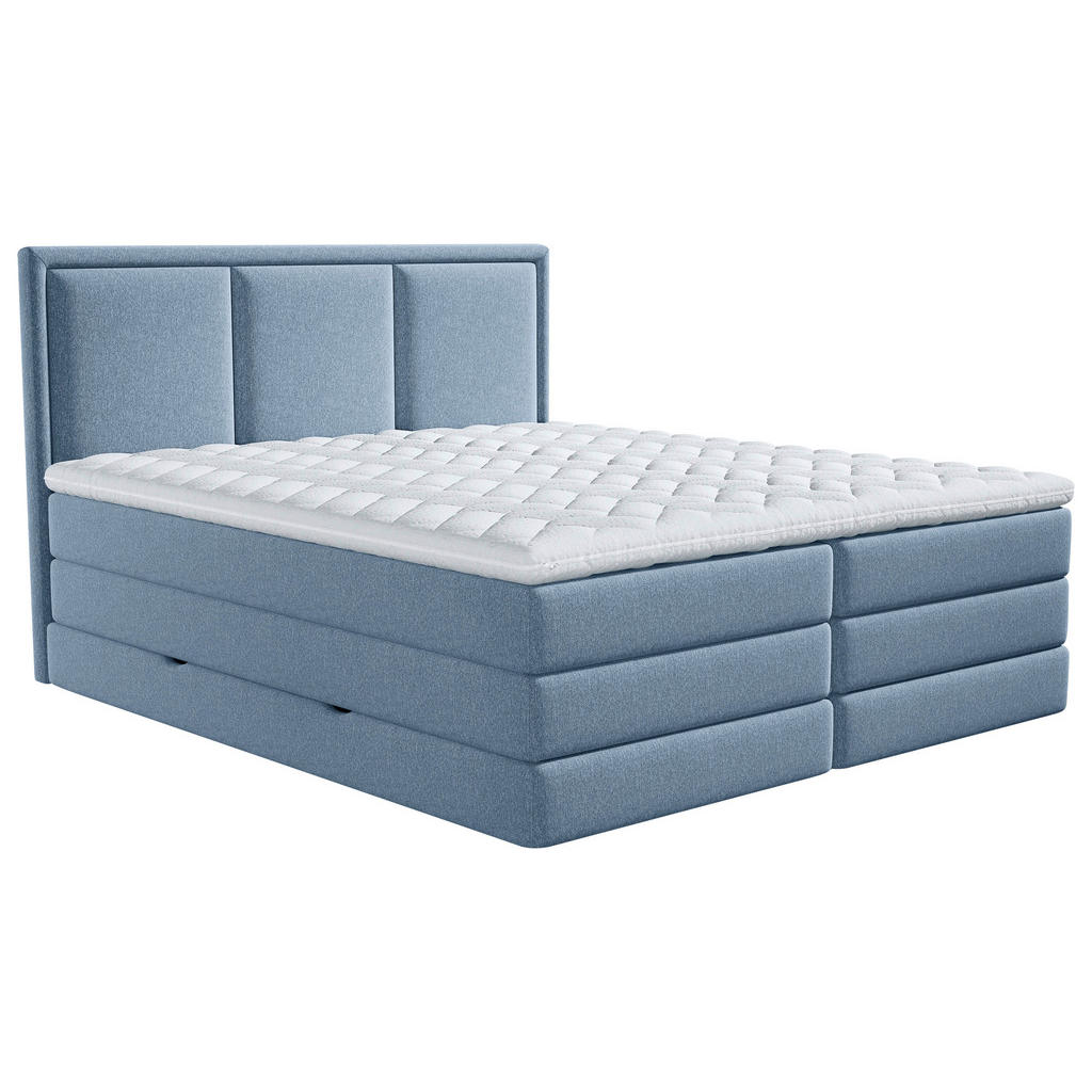 BOXSPRING POSTELJA 140 cm x 200 cm , tekstil modra