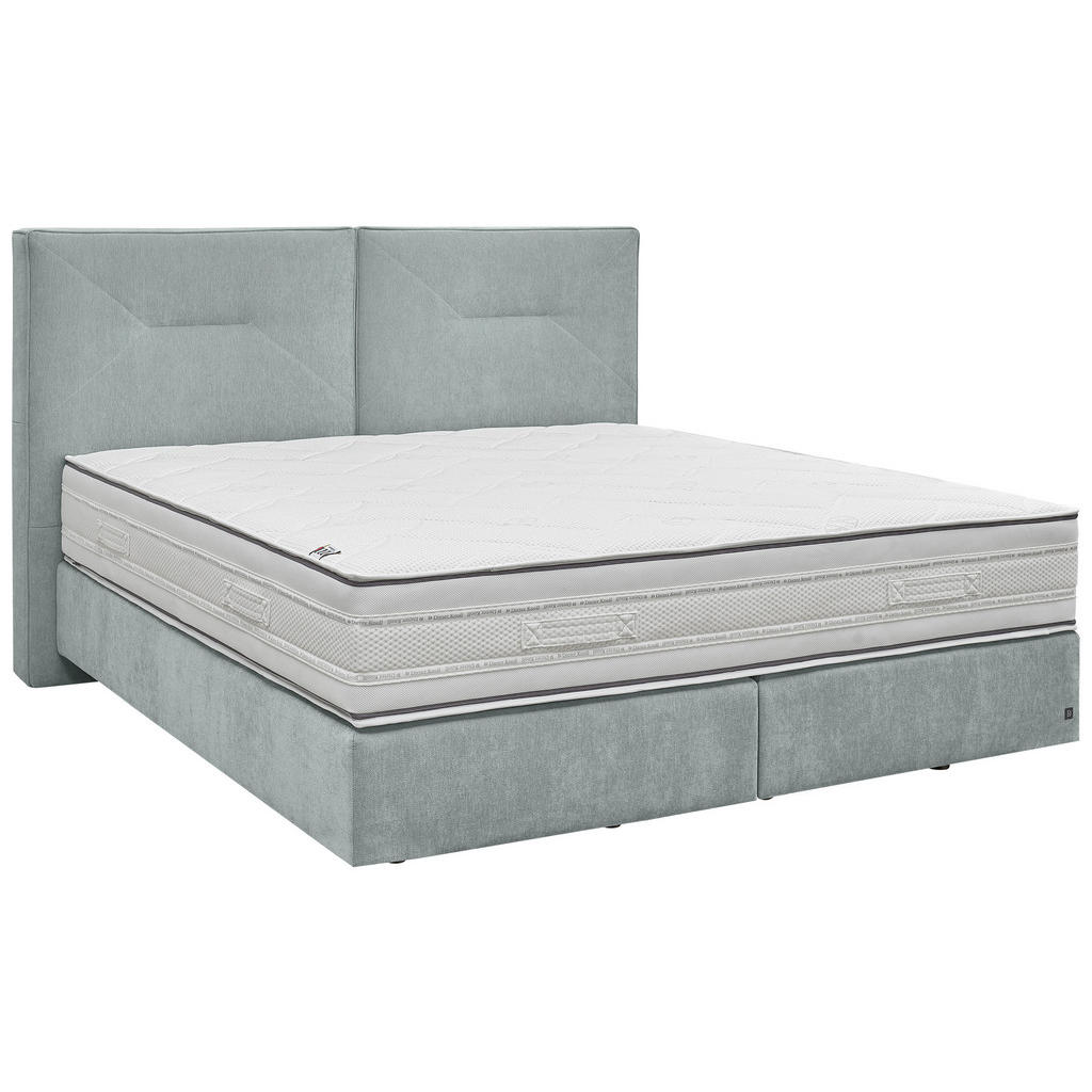BOXSPRING POSTELJA 180 cm x 200 cm , tekstil svetlo modra