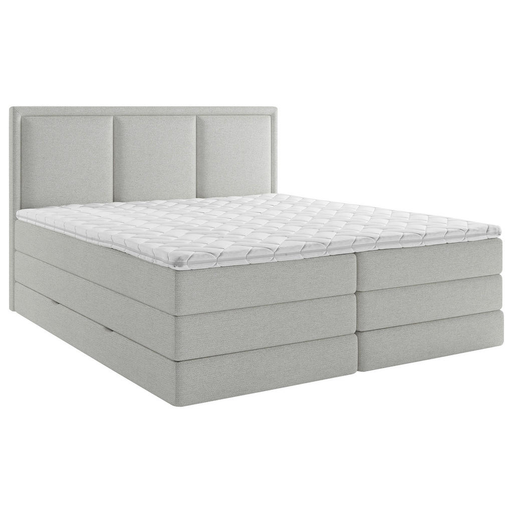 BOXSPRING POSTELJA 160 cm x 200 cm , tekstil svetlo siva