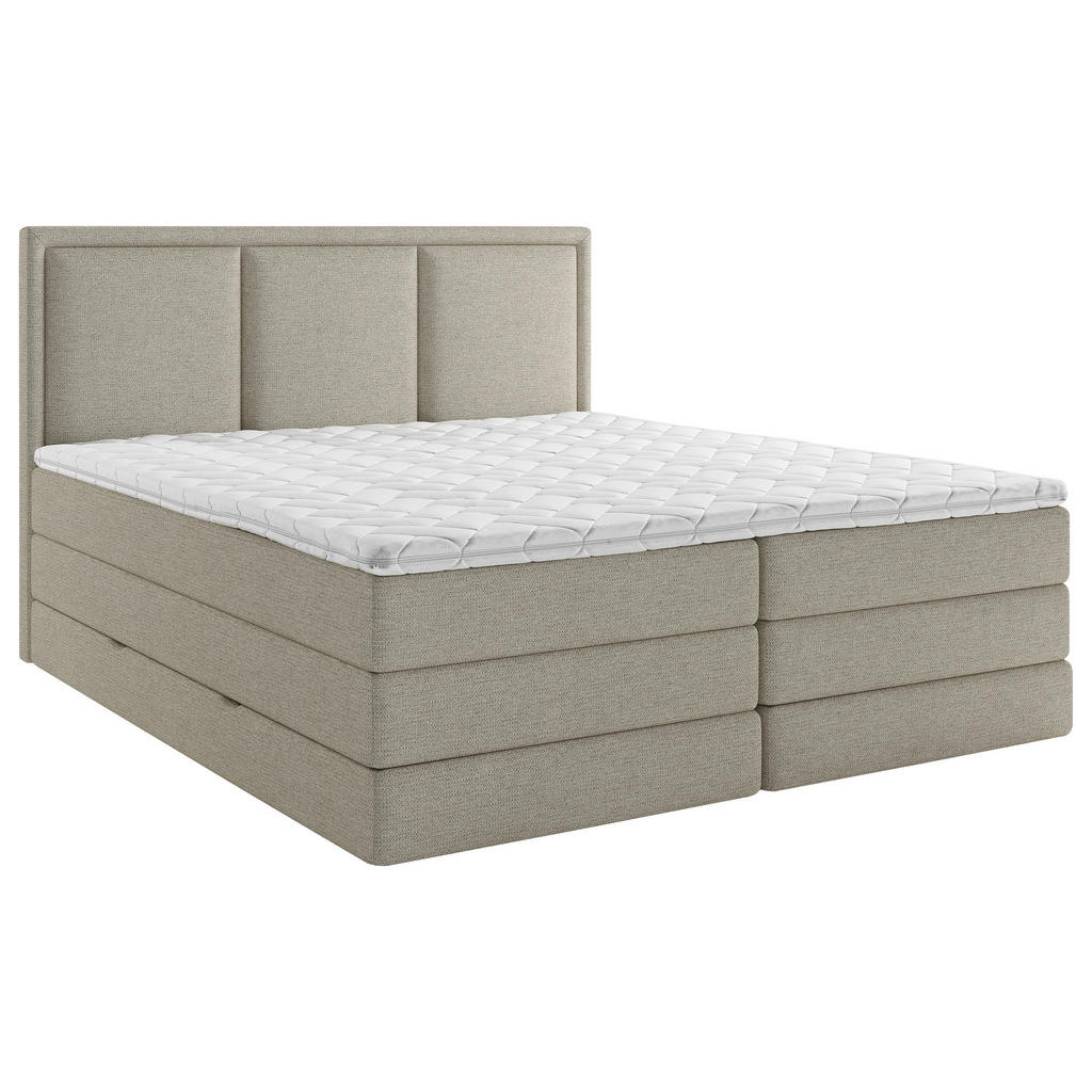 POSTELJA BOXSPRING 200 cm  x 200 cm , tekstil umazano rjava