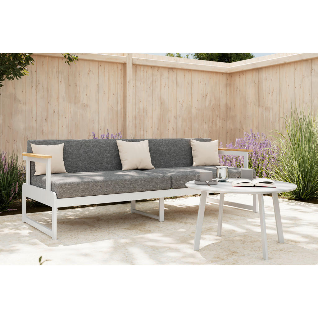 LOUNGE ZOFA akacija trd les aluminij